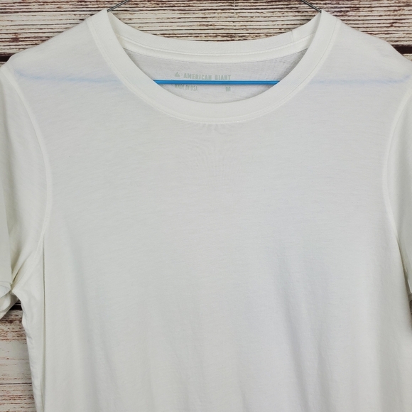 American Giant Mens Medium White Short Sleeve Crew Neck T-Shirt Tee #4 - Picture 2 of 9